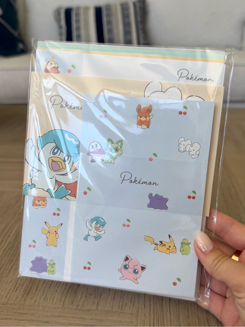 Pokemon Letter Set Cherry Blue Pikachu Stationery Envelopes Kamio Japan Only NWT